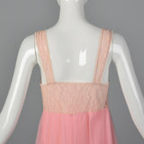 1960s Pink Nightgown with Shaped Lace Bust