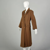 Large 1980s Coat Salko Austrian London Tirol Brown Wool Alpaca Double Breasted Winter Outerwear