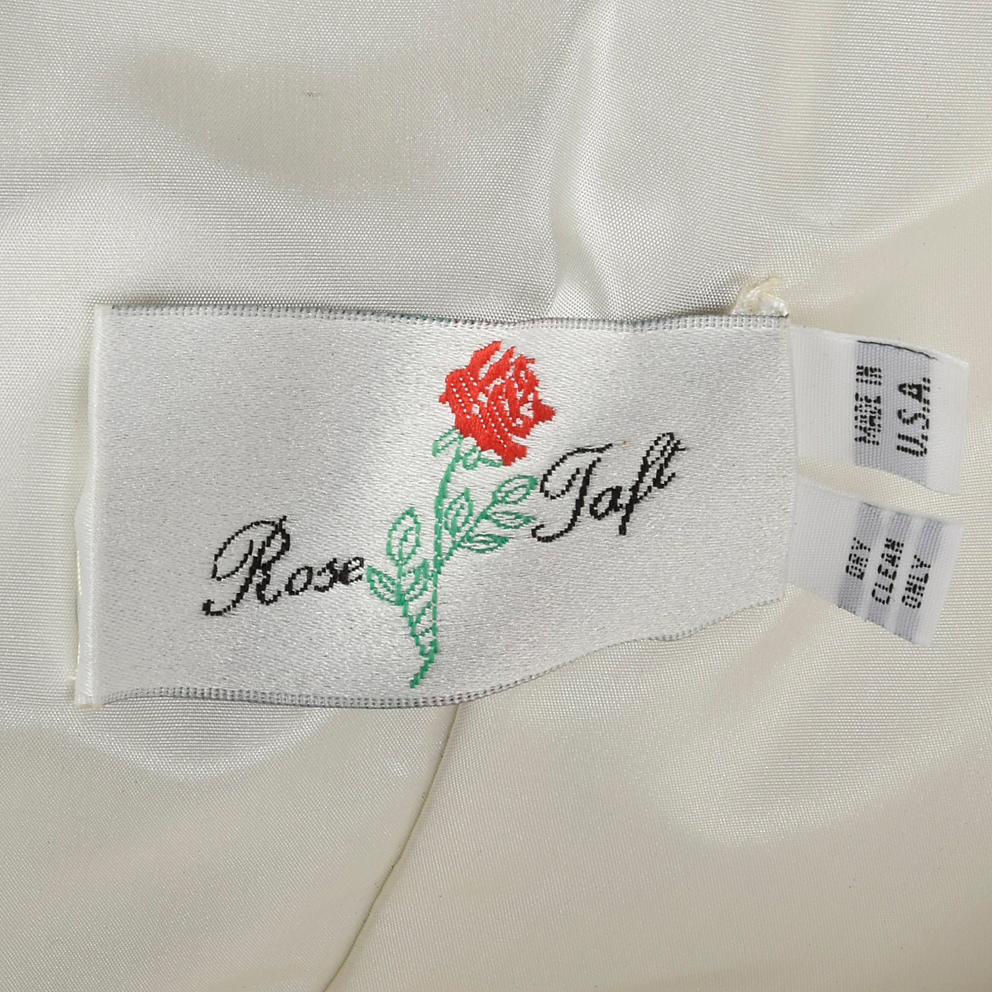 1980s Rose Taft Metallic Brocade Wedding Dress