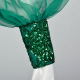 1970s Emerald Green Gown with Bishop Sleeves