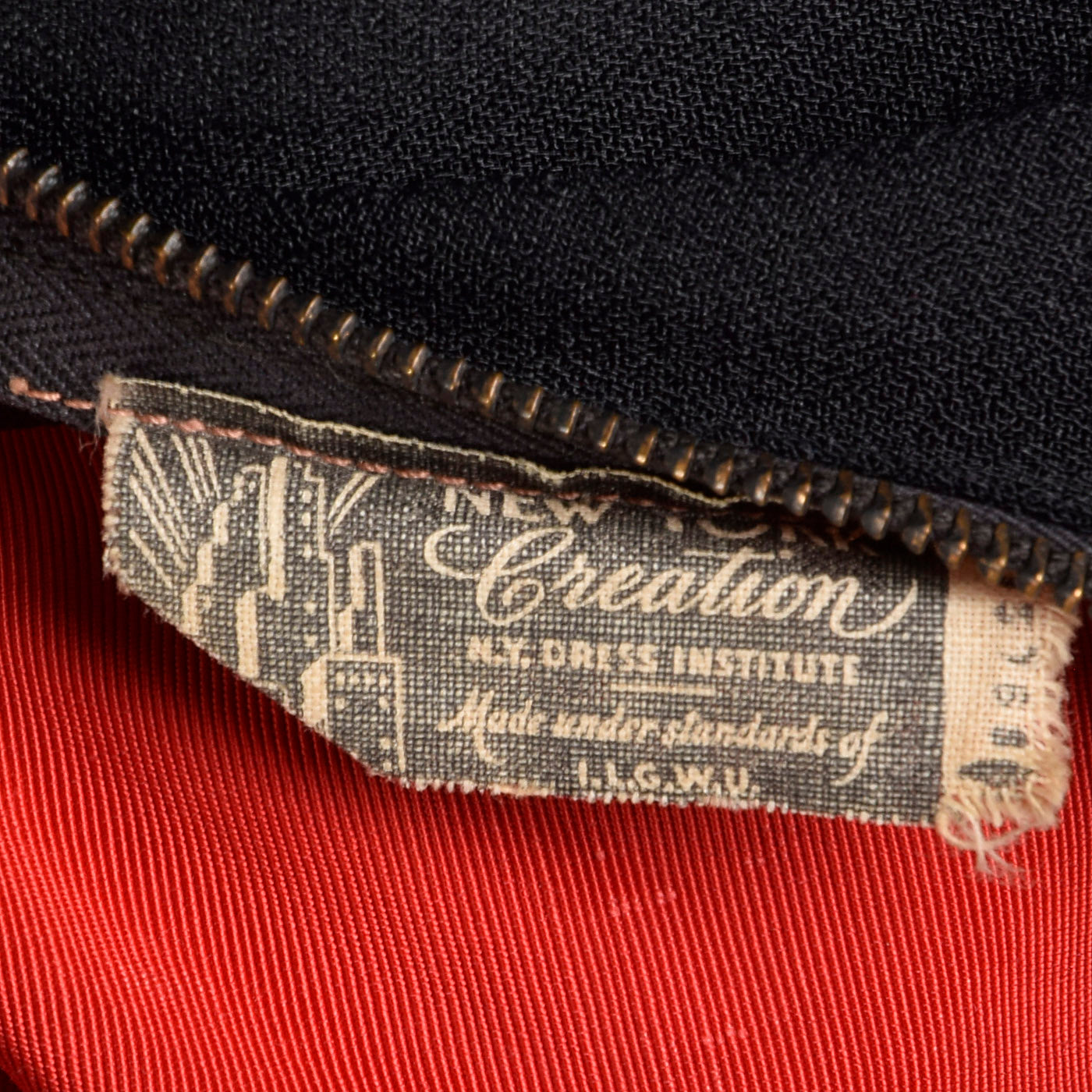1940s Black Evening Dress with Red Skirt