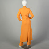 Medium 1970s 2pc Set Cozy Ribbed Knit Pants Angora Sweater Dress Autumn
