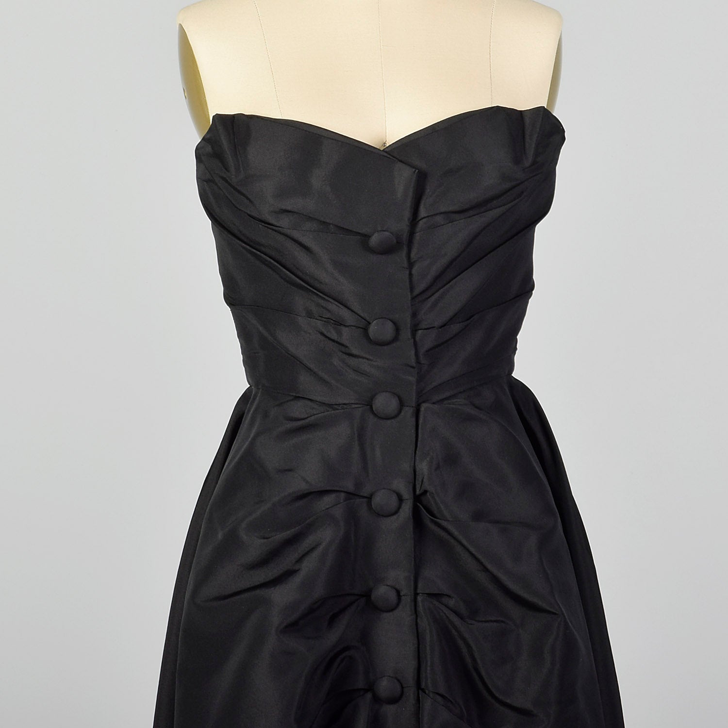 1940s Christian Dior Black Silk Evening Dress