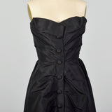 1940s Christian Dior Black Silk Evening Dress