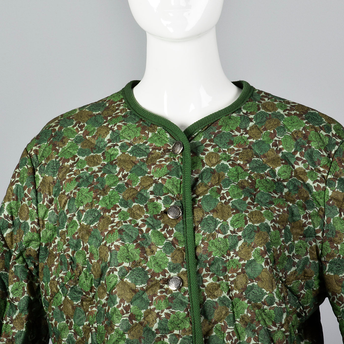 1960s Quilted Cotton Jacket in a Floral Print