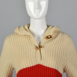 1970s Pendleton Heavy Wool Knit Sweater With Hood