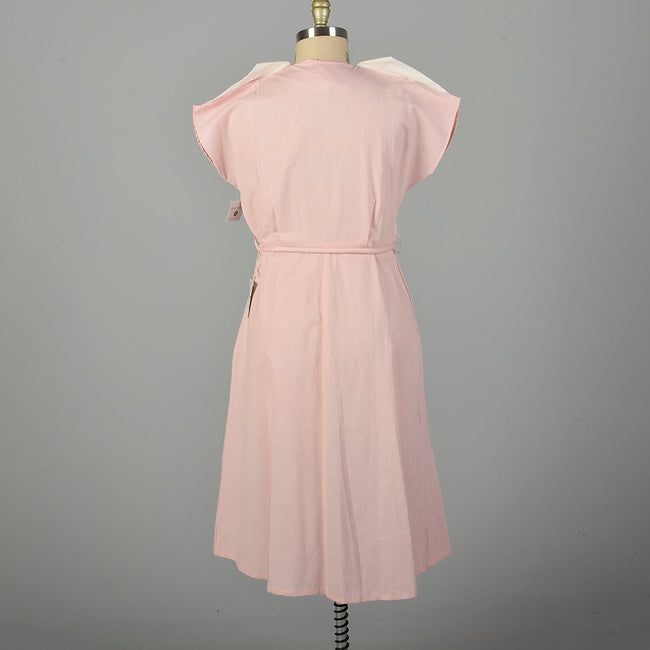 XXL 1950s Pink Day Dress Short Sleeve Deadstock Summer Casual