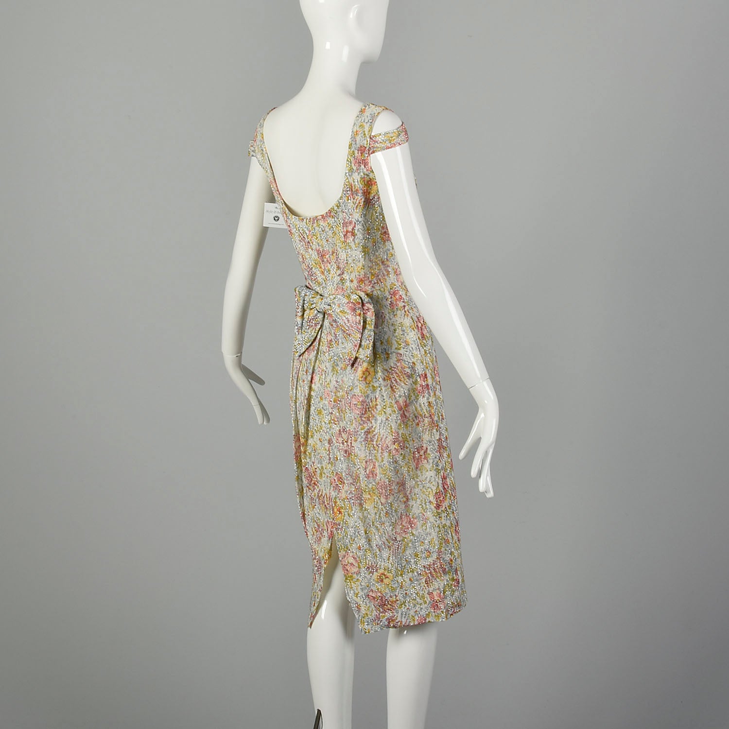 Small 1960s Shayne of Miami Floral Lurex Cocktail Dress