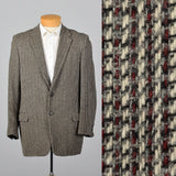 1950s Black and White Tweed Jacket with Red Stripe