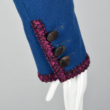 1980s Yves Saint Laurent Rive Gauche Blue Wool Jacket