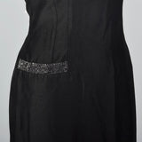 1950s Little Black Dress with Silver Lurex Trim