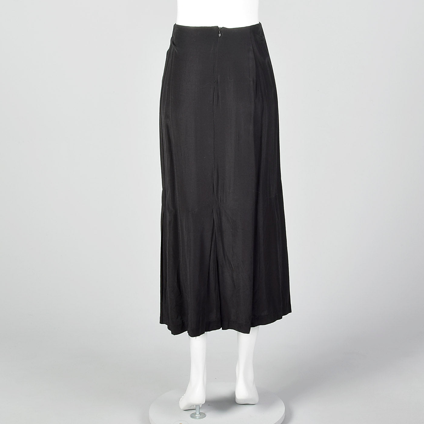 1980s Norma Kamali Black Mermaid Skirt with Pleated Hem