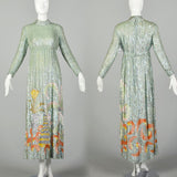 Medium 1970s Ronald Amey Sequin Gown Abstract Formal Dress