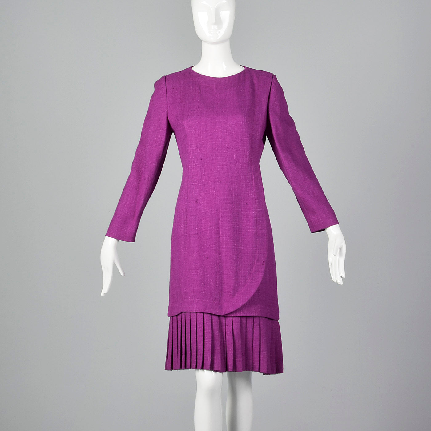 1980s Carolina Herrera Purple Dress