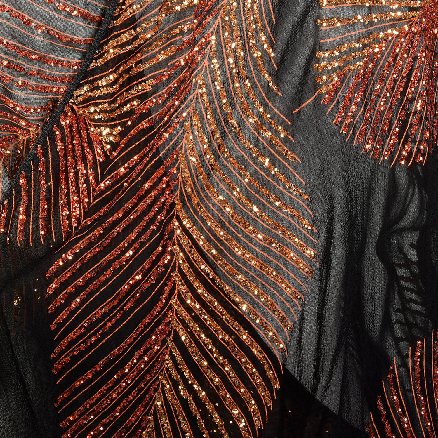 Medium 1980s Two Piece Wrap Dress Black Sheer Glitter