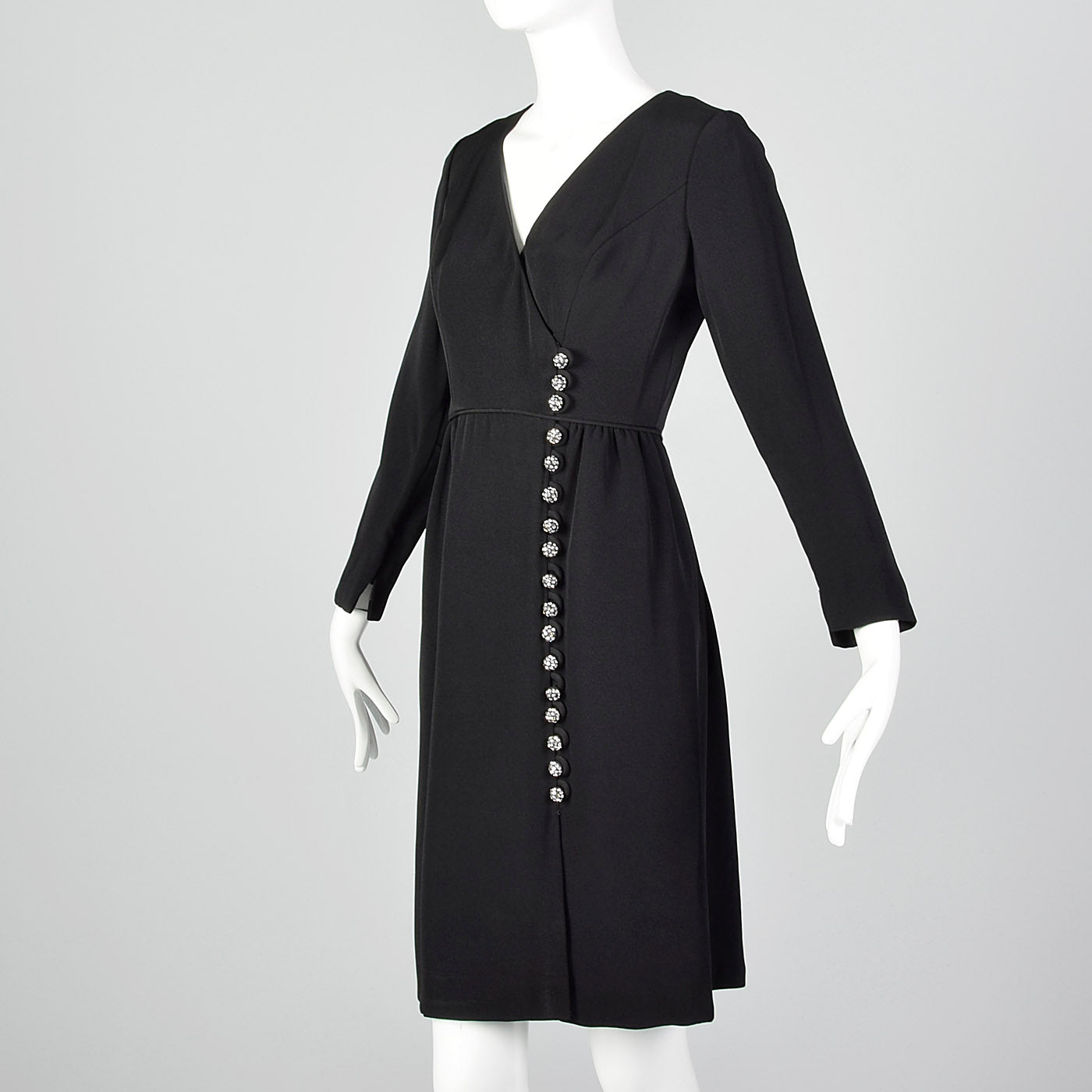 1960s Roger Milot Black Dress