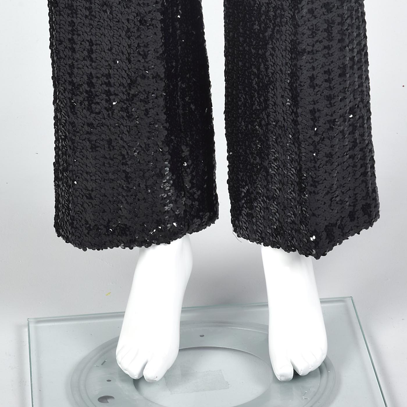 1970s Saks Fifth Avenue Black Sequin Evening Pants