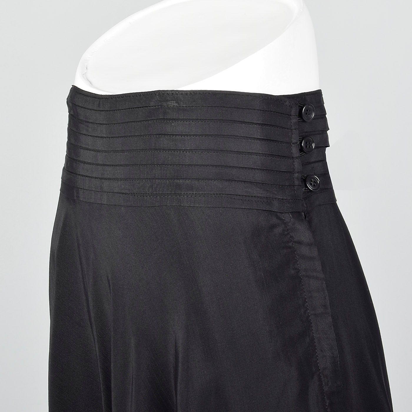 1950s Black Pleated Waistband Skirt