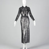 1970s Silver Sequin Dress