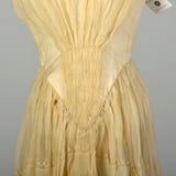 XXS 1800s Dress Victorian Embroidered Study Short Sleeve As Is