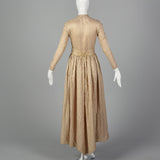 1970s Mollie Parnis Boutique Ivory Silk Dress