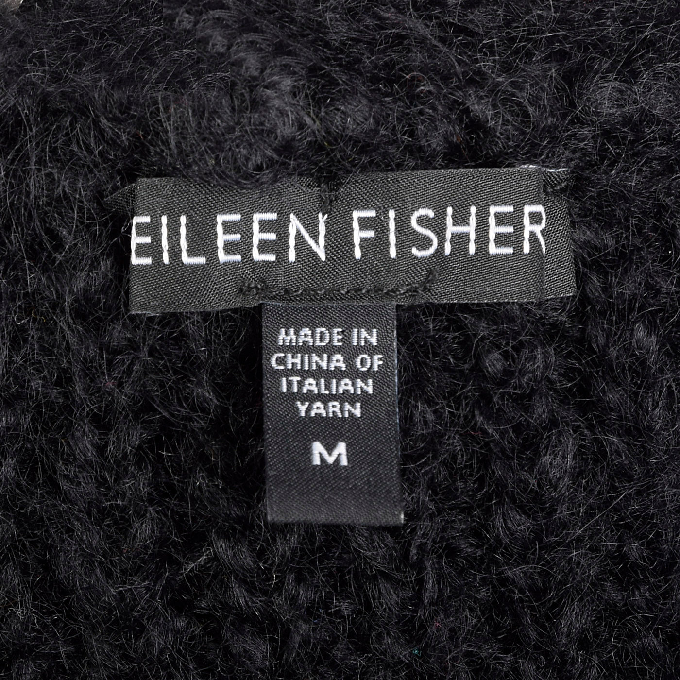 2010s Eileen Fisher Mohair Black Knit Vest