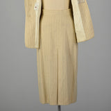 Small 1940s Cream Striped Skirt Suit