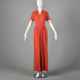 Small 1940s Rayon Crepe Maxi Dress