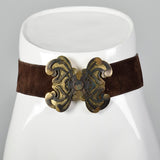 1970s Yves Saint Laurent Brown Butterfly Buckle Belt