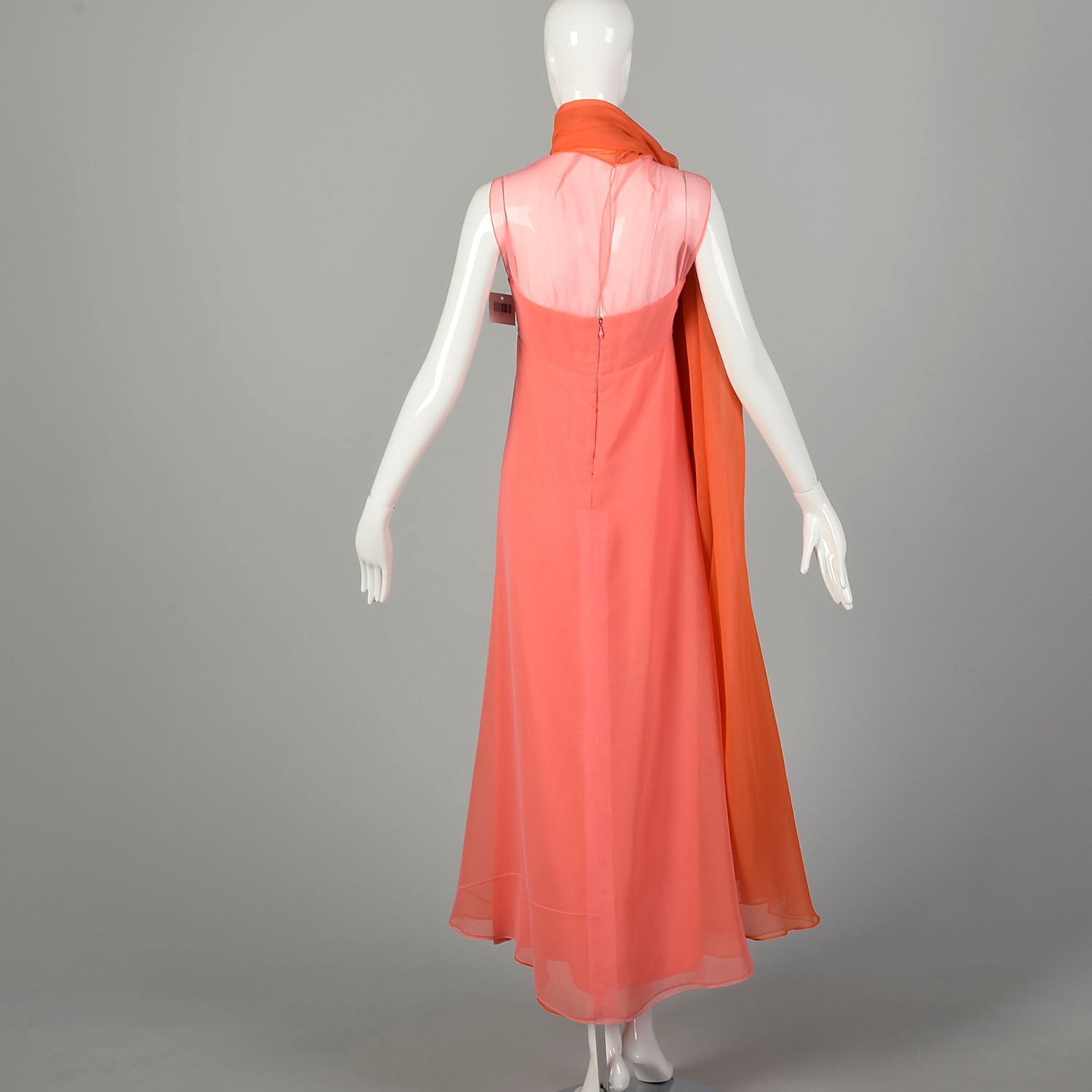 Medium 1970s Malcolm Starr Evening Gown Bohemian Formal Hollywood Glamorous Flowy Elegant Cape
