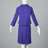 1960s Purple Skirt Suit with Decorative Buttons