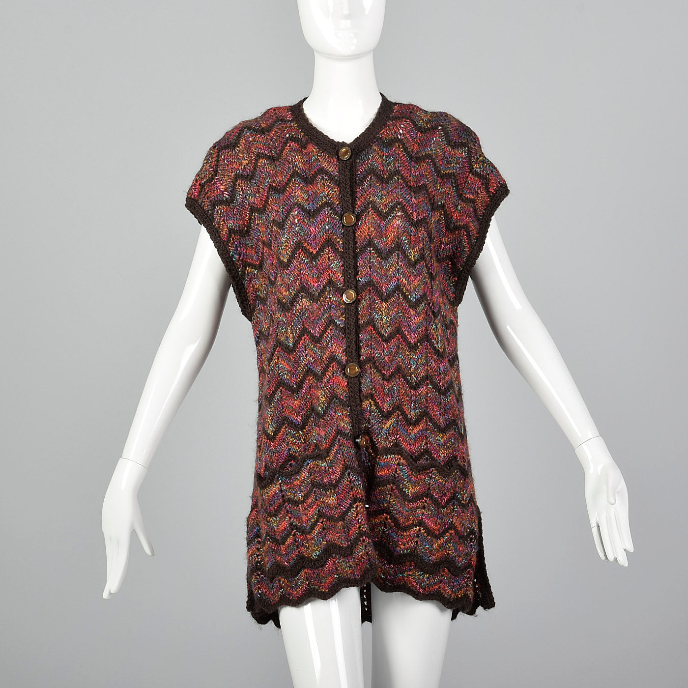 1980s Multicolor Zig Zag Sweater Vest