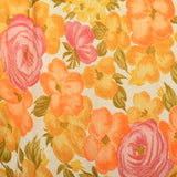 1960s Orange Floral Cotton Wrap Dress
