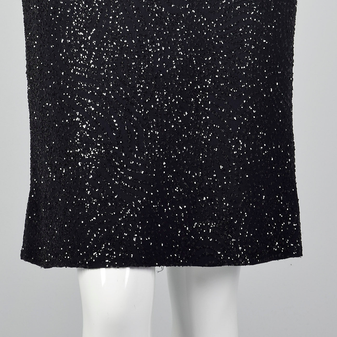 1980s Black Glitter Sack Dress