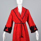 1930s Red and Black Chenille Robe