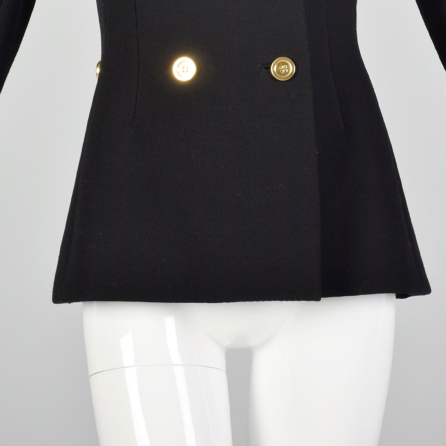 XXS 1960s Black Blazer Style Coat