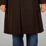 XL 1960s Mens Cashmere Winter Coat Chocolate Brown