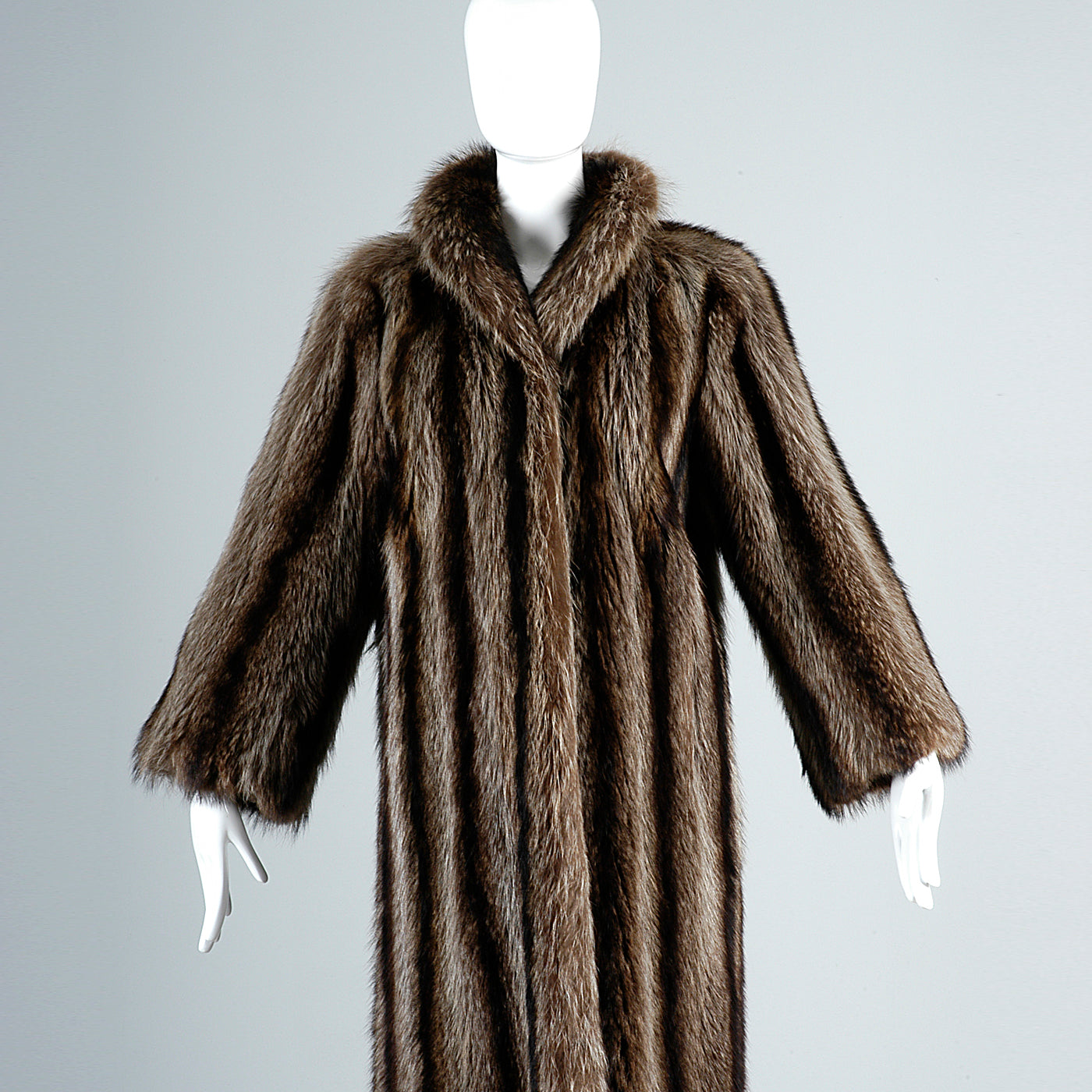Full Length Saks Fifth Avenue Raccoon Fur Stroller Coat Revillon Winter Column