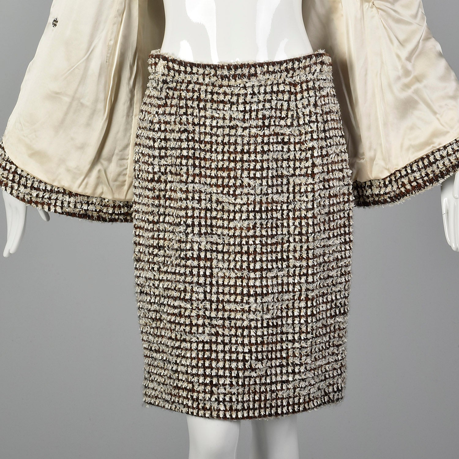 Medium Stanley Platos 1990s Textured Skirt Suit