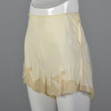 1940s Cream Tap Pants with Lace Trim