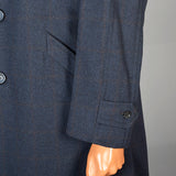 1960s Mens Navy Blue Car Coat