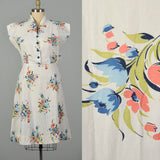 XXL 1940s Floral Cotton Day Dress Spring Casual Volup