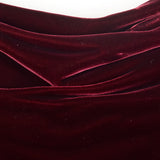 Small Anne Klein Late 1970s / Early 1980s Burgundy Velvet Dress