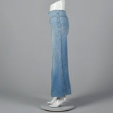 1970s Bell Bottom Cotton Denim Zip Front jeans