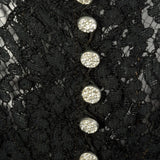 Medium 1930s Sheer Black Lace Dress Glamorous Old Hollywood