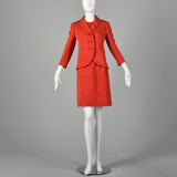 XS 1960s Harrods Red Three Piece Suit