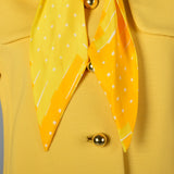 1960s Pat Sandler Bonwit Teller Yellow Silk Dress and Coat Set