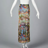Jean Paul Gaultier Pink Flamingo Maxi Skirt