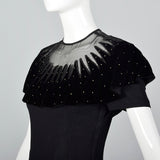 1950s Black Top with Sheer Collar