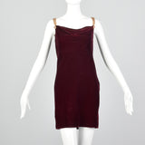 Small Anne Klein Late 1970s / Early 1980s Burgundy Velvet Dress